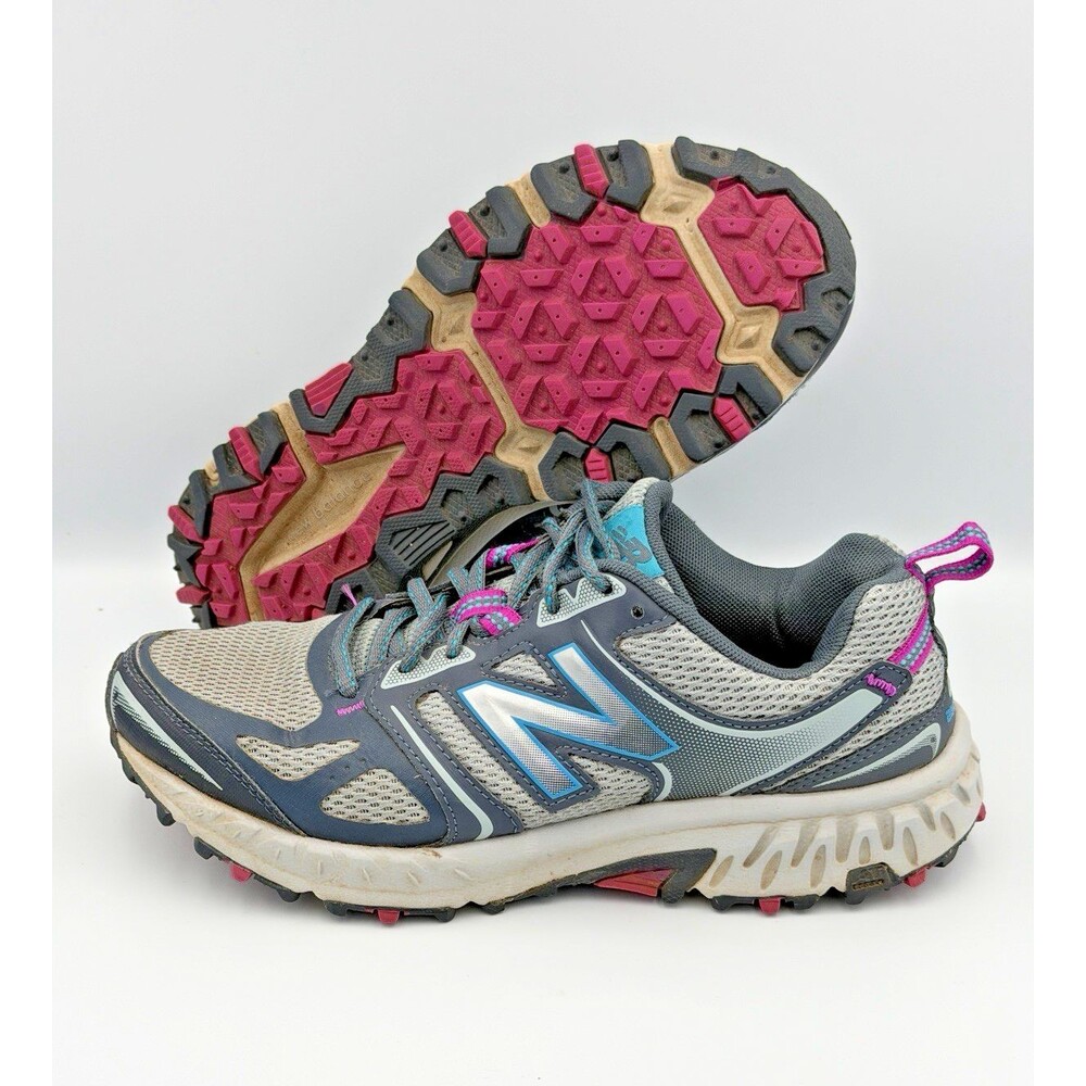 New Balance TechAide 412 v3 Trail Running Shoes Gray Blue Pink Well Worn Sz 7.5